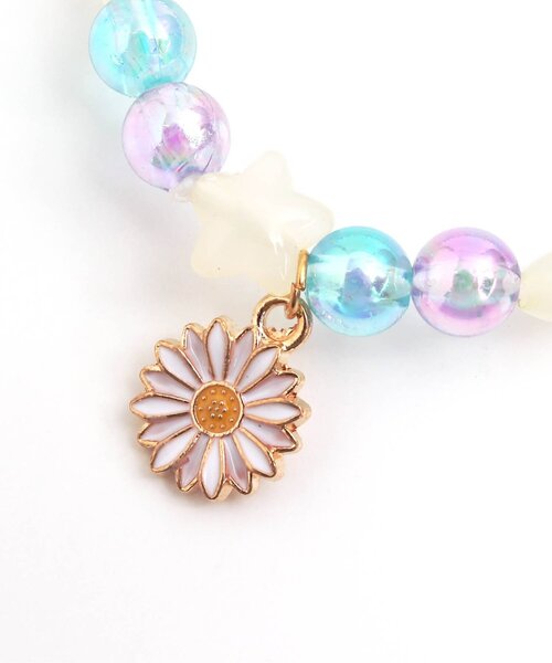 apres les cours（アプレレクール）の「ビーズブレスレット・ゆびわセット（ブレスレット・キッズ・ピンク/レインボー・FREE）」の4枚目の写真