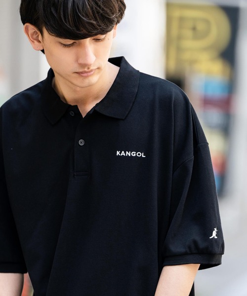 KANGOL（カンゴール）の「KANGOL カンゴール 別注コラボ BIGシルエット ロゴ刺繍 サイドスリットポロシャツ（ポロシャツ・メンズ・ホワイト×ブラック/ブラック/ブラック×ホワイト/グリーン/ホワイト/グリーン系・M/L/XL）」の12枚目の写真