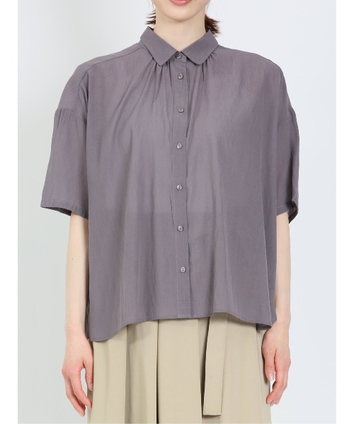 m.f.editorial（エムエフエディトリアル）の「m.f.エディトリアル レディース ローン 半袖オーバーシャツ（シャツ/ブラウス・レディース・グリーン系その他/モカ/ブラウン/ベージュ・FREE）」の11枚目の写真