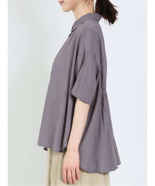 m.f.editorial（エムエフエディトリアル）の「m.f.エディトリアル レディース ローン 半袖オーバーシャツ（シャツ/ブラウス・レディース・グリーン系その他/モカ/ブラウン/ベージュ・FREE）」の12枚目の写真