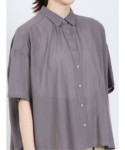 m.f.editorial（エムエフエディトリアル）の「m.f.エディトリアル レディース ローン 半袖オーバーシャツ（シャツ/ブラウス・レディース・グリーン系その他/モカ/ブラウン/ベージュ・FREE）」の14枚目の写真