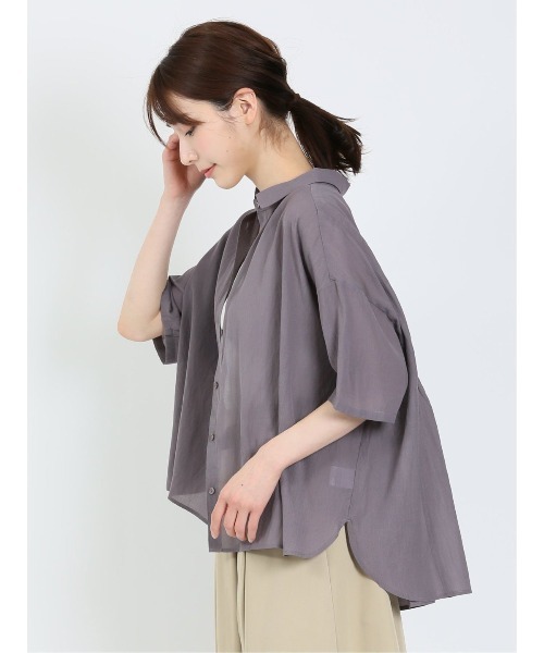 m.f.editorial（エムエフエディトリアル）の「m.f.エディトリアル レディース ローン 半袖オーバーシャツ（シャツ/ブラウス・レディース・グリーン系その他/モカ/ブラウン/ベージュ・FREE）」の16枚目の写真