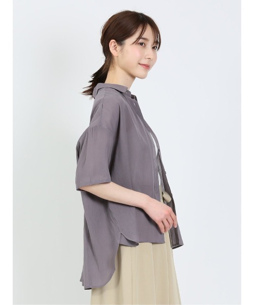 m.f.editorial（エムエフエディトリアル）の「m.f.エディトリアル レディース ローン 半袖オーバーシャツ（シャツ/ブラウス・レディース・グリーン系その他/モカ/ブラウン/ベージュ・FREE）」の18枚目の写真