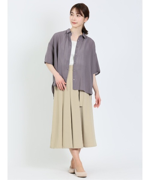 m.f.editorial（エムエフエディトリアル）の「m.f.エディトリアル レディース ローン 半袖オーバーシャツ（シャツ/ブラウス・レディース・グリーン系その他/モカ/ブラウン/ベージュ・FREE）」の19枚目の写真