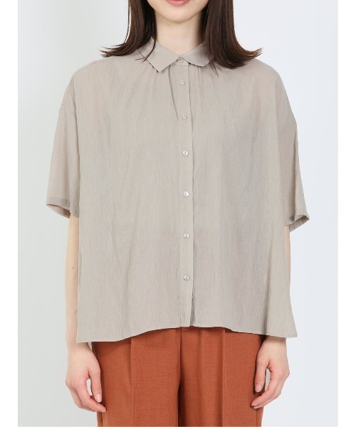 m.f.editorial（エムエフエディトリアル）の「m.f.エディトリアル レディース ローン 半袖オーバーシャツ（シャツ/ブラウス・レディース・グリーン系その他/モカ/ブラウン/ベージュ・FREE）」の21枚目の写真