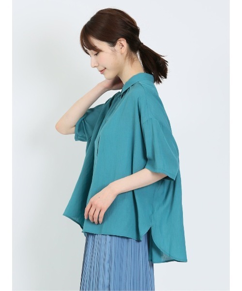 m.f.editorial（エムエフエディトリアル）の「m.f.エディトリアル レディース ローン 半袖オーバーシャツ（シャツ/ブラウス・レディース・グリーン系その他/モカ/ブラウン/ベージュ・FREE）」の7枚目の写真