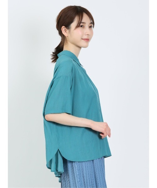 m.f.editorial（エムエフエディトリアル）の「m.f.エディトリアル レディース ローン 半袖オーバーシャツ（シャツ/ブラウス・レディース・グリーン系その他/モカ/ブラウン/ベージュ・FREE）」の8枚目の写真