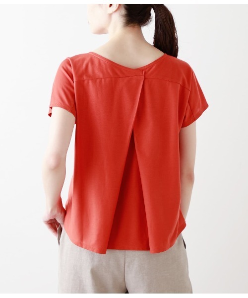 NEWYORKER(ニューヨーカー)の「モダール綿テンセルツイル バックタックカットソー(Tシャツ/カットソー・レディース・ライトグレー/カーキ/レッド・M/L)」の15枚目の写真