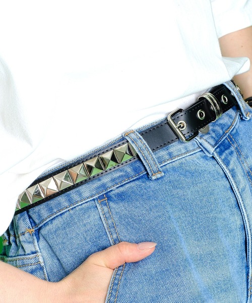 ANTIMID STUDS BELT　スタッズ　ベルト ANTIMID STUDS BELT 超希少 即完売 ブラック シルバー - メルカリ