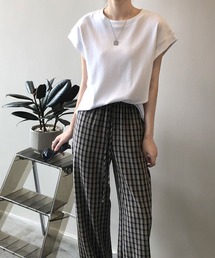フレンチ袖クルーネックTシャツ/tee