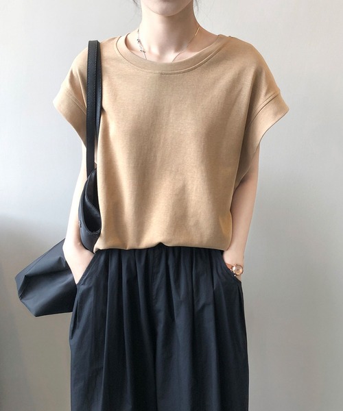 LOPASS（ロパス）の「フレンチ袖クルーネックTシャツ/tee（Tシャツ/カットソー・レディース・ベージュ/グリーン/ホワイト/グレー/ブラック・FREE）」の18枚目の写真