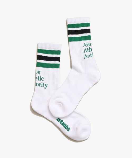 atmos（アトモス）の「atmos COLOR LINE AAA SOCKS（ソックス/靴下・メンズ・ホワイト系その他/ホワイト系その他4/ホワイト×レッド/ホワイト×グリーン/ホワイト×ブラック・26-28cm）」の2枚目の写真
