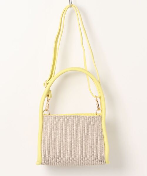 en recre（アンレクレ）の「【Mrose】異素材2WAYハンドバッグ（ハンドバッグ・レディース・スカイブルー/レモンイエロー/オレンジ/ブラック・FREE）」の3枚目の写真