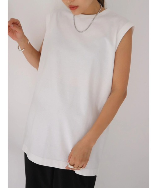 TRUNC(トランクエイティーエイト)の「Ice Touch French Sleeve Tee(タンクトップ・レディース・アイボリー/ブラック・FREE)」の1枚目の写真