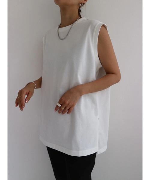 TRUNC(トランクエイティーエイト)の「Ice Touch French Sleeve Tee(タンクトップ・レディース・アイボリー/ブラック・FREE)」の3枚目の写真