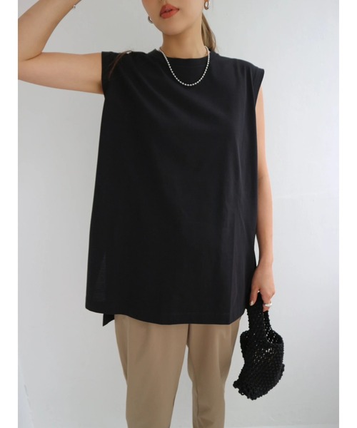 TRUNC(トランクエイティーエイト)の「Ice Touch French Sleeve Tee(タンクトップ・レディース・アイボリー/ブラック・FREE)」の8枚目の写真
