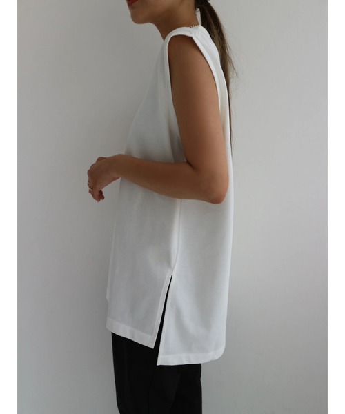 TRUNC(トランクエイティーエイト)の「Ice Touch French Sleeve Tee(タンクトップ・レディース・アイボリー/ブラック・FREE)」の9枚目の写真
