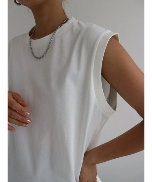 TRUNC(トランクエイティーエイト)の「Ice Touch French Sleeve Tee(タンクトップ・レディース・アイボリー/ブラック・FREE)」の15枚目の写真
