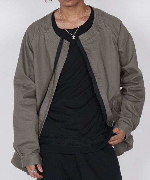 VIRGOwearworks(ヴァルゴウェアワークス)の「SNAKE ZIP JKT(ノーカラージャケット・メンズ・ブラック/カーキ・2/3/4)」の19枚目の写真