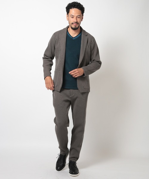 MEN'S BIGI（メンズビギ）の「たて畝ニットジャージイージーパンツ＜セットアップ対応＞（スラックス・メンズ・グレー/ブルー/ブラウン・01/02/03）」の9枚目の写真