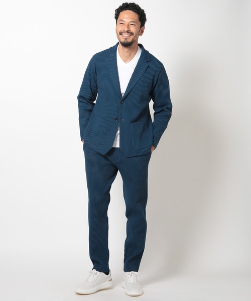 MEN'S BIGI（メンズビギ）の「たて畝ニットジャージイージーパンツ＜セットアップ対応＞（スラックス・メンズ・グレー/ブルー/ブラウン・01/02/03）」の15枚目の写真