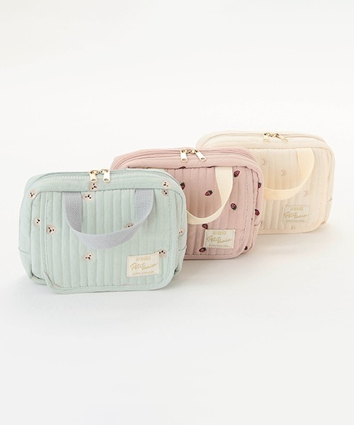 petit main（プティマイン）の「総柄刺繍マルチポーチ（その他ベビー用品・キッズ・ライトピンク/アイボリー/ライトグリーン・FREE）」の4枚目の写真