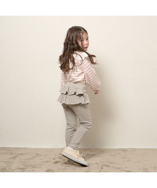 Lycee mine（リセマイン）の「【エニウェアシリーズ】フリルフリルスリムパンツ（その他パンツ・キッズ・ベビーピンク/ブラック/モカ/サックスブルー/ライトベージュ/グレイッシュベージュ/パープル系その他・140cm/130cm/110cm/120cm/100cm）」の16枚目の写真