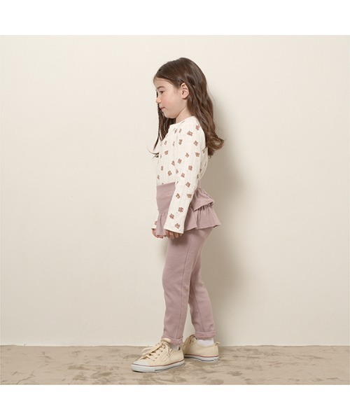 Lycee mine（リセマイン）の「【エニウェアシリーズ】フリルフリルスリムパンツ（その他パンツ・キッズ・ベビーピンク/ブラック/モカ/サックスブルー/ライトベージュ/グレイッシュベージュ/パープル系その他・140cm/130cm/110cm/120cm/100cm）」の14枚目の写真