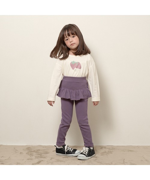 Lycee mine（リセマイン）の「【エニウェアシリーズ】フリルフリルスリムパンツ（その他パンツ・キッズ・ベビーピンク/ブラック/モカ/サックスブルー/ライトベージュ/グレイッシュベージュ/パープル系その他・140cm/130cm/110cm/120cm/100cm）」の12枚目の写真