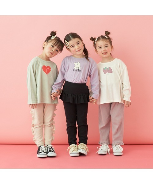 Lycee mine（リセマイン）の「【エニウェアシリーズ】フリルフリルスリムパンツ（その他パンツ・キッズ・ベビーピンク/ブラック/モカ/サックスブルー/ライトベージュ/グレイッシュベージュ/パープル系その他・140cm/130cm/110cm/120cm/100cm）」の20枚目の写真