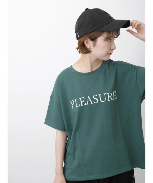Samansa Mos2 blue（サマンサモスモスブルー）の「ロゴTシャツ（Tシャツ/カットソー・レディース・シルバーグレー/ベージュ/ブラック/オフホワイト/グリーン・F）」の6枚目の写真