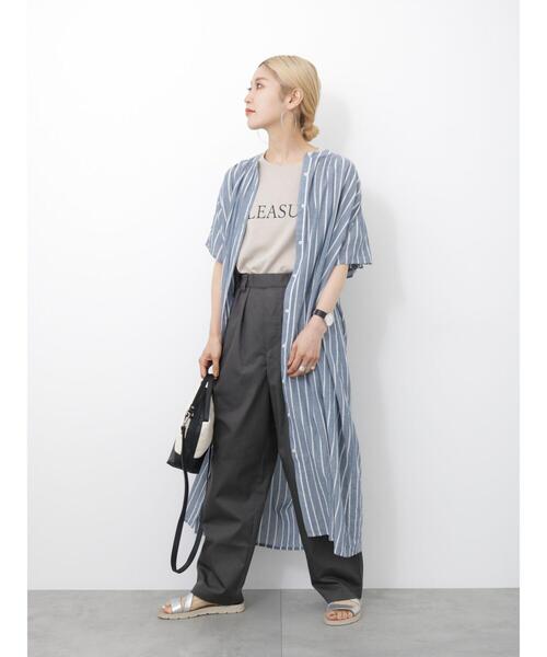 Samansa Mos2 blue（サマンサモスモスブルー）の「ロゴTシャツ（Tシャツ/カットソー・レディース・シルバーグレー/ベージュ/ブラック/オフホワイト/グリーン・F）」の14枚目の写真