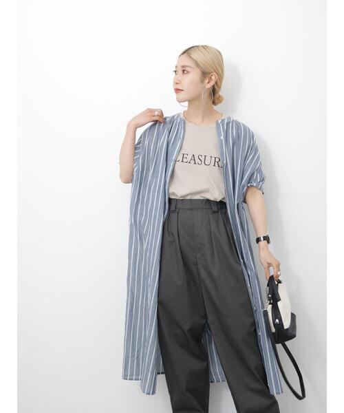 Samansa Mos2 blue（サマンサモスモスブルー）の「ロゴTシャツ（Tシャツ/カットソー・レディース・シルバーグレー/ベージュ/ブラック/オフホワイト/グリーン・F）」の15枚目の写真