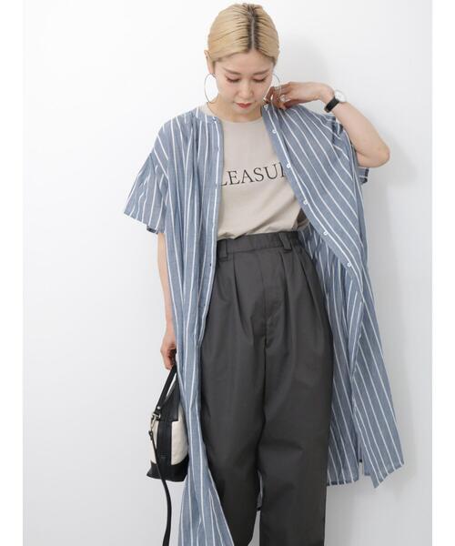 Samansa Mos2 blue（サマンサモスモスブルー）の「ロゴTシャツ（Tシャツ/カットソー・レディース・シルバーグレー/ベージュ/ブラック/オフホワイト/グリーン・F）」の17枚目の写真