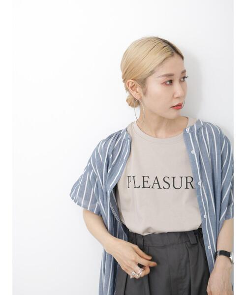 Samansa Mos2 blue（サマンサモスモスブルー）の「ロゴTシャツ（Tシャツ/カットソー・レディース・シルバーグレー/ベージュ/ブラック/オフホワイト/グリーン・F）」の20枚目の写真