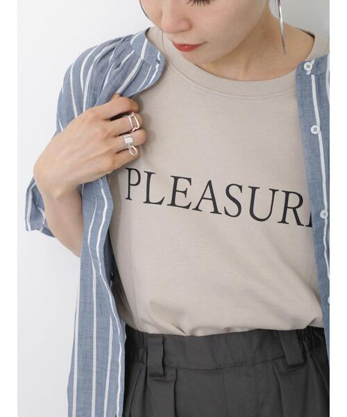 Samansa Mos2 blue（サマンサモスモスブルー）の「ロゴTシャツ（Tシャツ/カットソー・レディース・シルバーグレー/ベージュ/ブラック/オフホワイト/グリーン・F）」の21枚目の写真