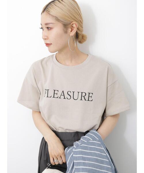 Samansa Mos2 blue（サマンサモスモスブルー）の「ロゴTシャツ（Tシャツ/カットソー・レディース・シルバーグレー/ベージュ/ブラック/オフホワイト/グリーン・F）」の22枚目の写真