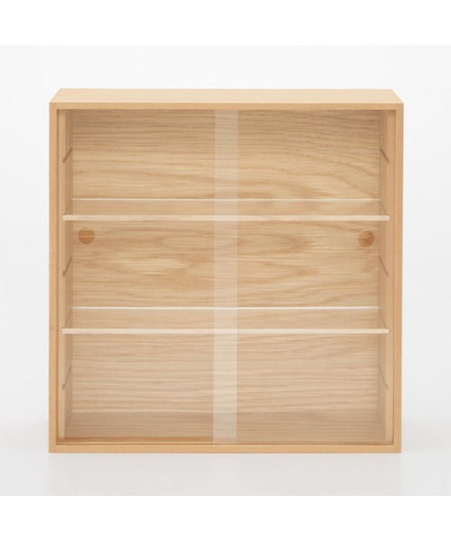 無印良品（ムジルシリョウヒン）の「木製コレクションスタンド引き扉付き　約幅２５．２ｘ奥行８．４ｘ高２５．２ｃｍ（収納グッズ・メンズ・ナチュラル・FREE）」の7枚目の写真