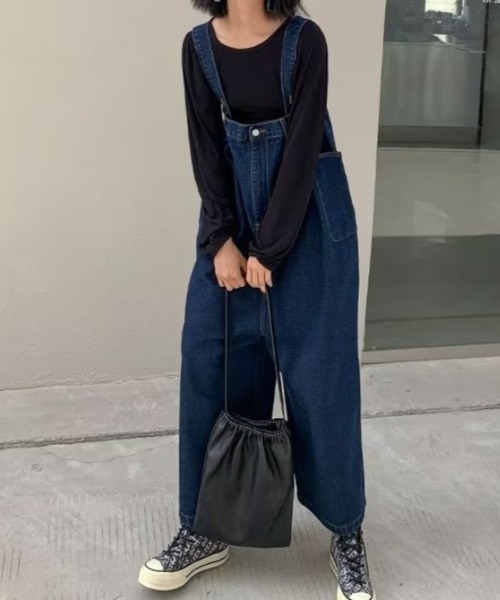 N.s（エヌドットエス）の「ハイウエストデニムオールインワン