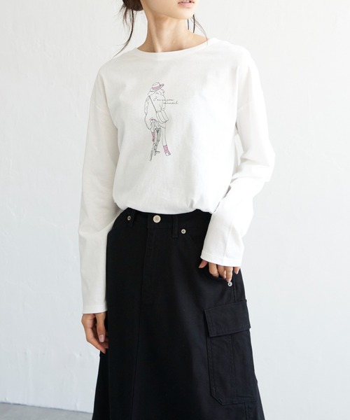 LBC(エルビーシー)の「GIRLプリントロンT(Tシャツ/カットソー・レディース・ホワイト/チャコールグレー/ベージュ/その他35・M/L)」の11枚目の写真