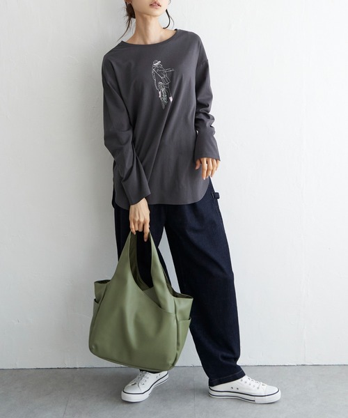 LBC(エルビーシー)の「GIRLプリントロンT(Tシャツ/カットソー・レディース・ホワイト/チャコールグレー/ベージュ/その他35・M/L)」の9枚目の写真