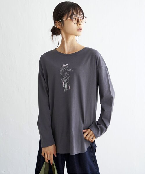 LBC(エルビーシー)の「GIRLプリントロンT(Tシャツ/カットソー・レディース・ホワイト/チャコールグレー/ベージュ/その他35・M/L)」の6枚目の写真