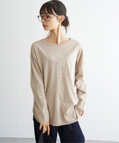 LBC(エルビーシー)の「GIRLプリントロンT(Tシャツ/カットソー・レディース・ホワイト/チャコールグレー/ベージュ/その他35・M/L)」の5枚目の写真