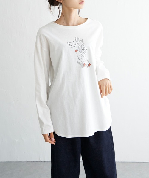 LBC(エルビーシー)の「GIRLプリントロンT(Tシャツ/カットソー・レディース・ホワイト/チャコールグレー/ベージュ/その他35・M/L)」の12枚目の写真