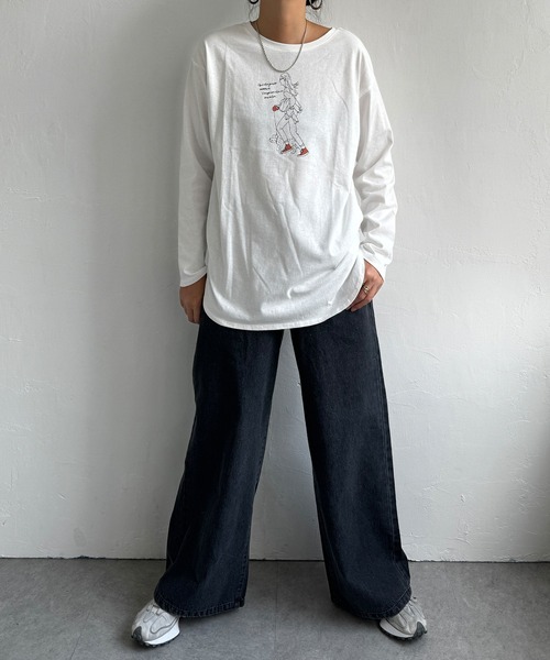 LBC(エルビーシー)の「GIRLプリントロンT(Tシャツ/カットソー・レディース・ホワイト/チャコールグレー/ベージュ/その他35・M/L)」の15枚目の写真