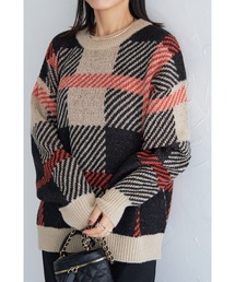 【ZOZO限定】チェックジャガードニット