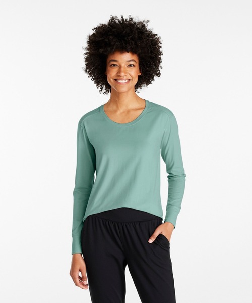 L.L.Bean(エルエルビーン)の「ビヨンド・ソフト・ティ、長袖 米国フィット・プチ(Tシャツ/カットソー・レディース・グリーン/ブラック/ライトアッシュグレー/モーブ系/ライラック/ネイビー・LARGE/SMALL/MEDIUM/X-SMALL)」の12枚目の写真