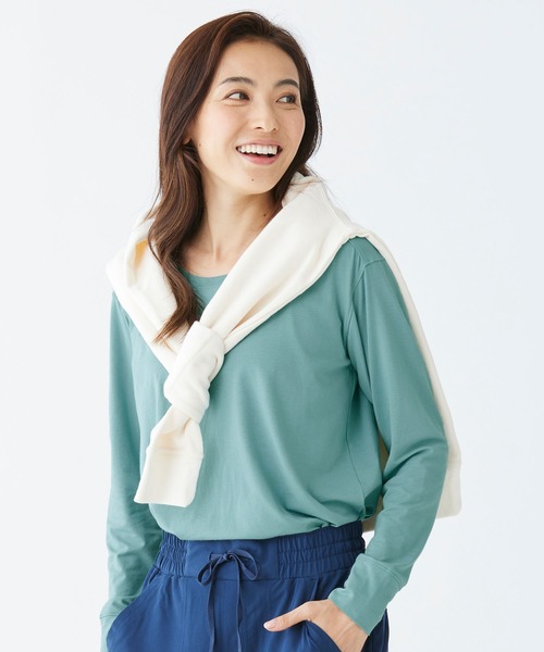 L.L.Bean(エルエルビーン)の「ビヨンド・ソフト・ティ、長袖 米国フィット・プチ(Tシャツ/カットソー・レディース・グリーン/ブラック/ライトアッシュグレー/モーブ系/ライラック/ネイビー・LARGE/SMALL/MEDIUM/X-SMALL)」の15枚目の写真