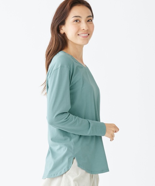 L.L.Bean(エルエルビーン)の「ビヨンド・ソフト・ティ、長袖 米国フィット・プチ(Tシャツ/カットソー・レディース・グリーン/ブラック/ライトアッシュグレー/モーブ系/ライラック/ネイビー・LARGE/SMALL/MEDIUM/X-SMALL)」の13枚目の写真