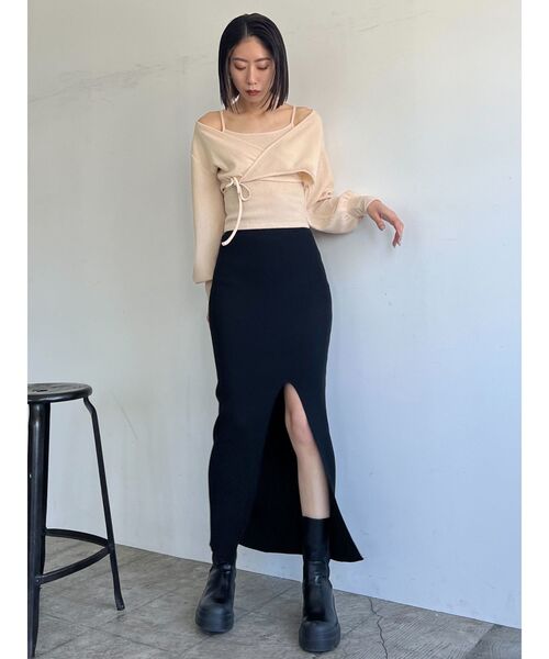 EMODA（エモダ）の「PUFF LAYERED TOPS（Tシャツ/カットソー・レディース・ブラック/グレー/アイボリー/ピンク・FREE）」の13枚目の写真